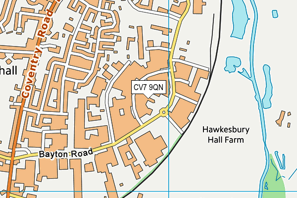CV7 9QN map - OS VectorMap District (Ordnance Survey)