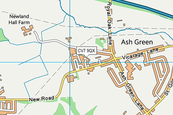 CV7 9QX map - OS VectorMap District (Ordnance Survey)