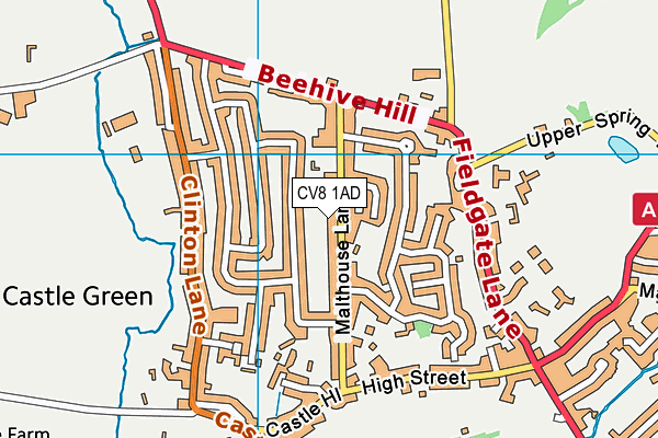 CV8 1AD map - OS VectorMap District (Ordnance Survey)