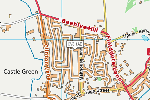 CV8 1AE map - OS VectorMap District (Ordnance Survey)