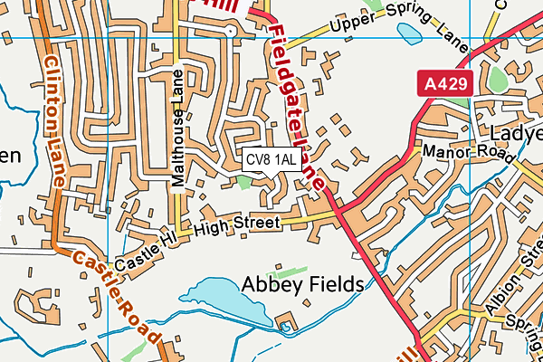 CV8 1AL map - OS VectorMap District (Ordnance Survey)