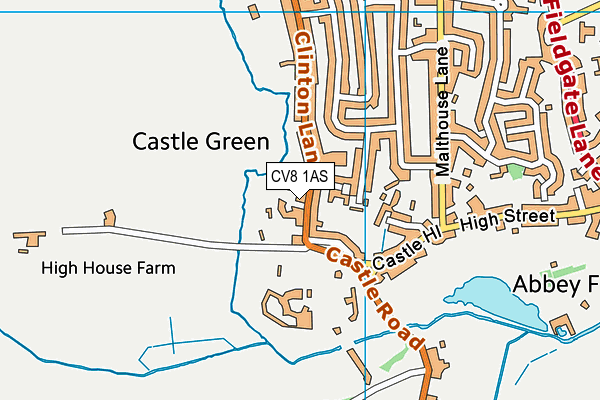 CV8 1AS map - OS VectorMap District (Ordnance Survey)