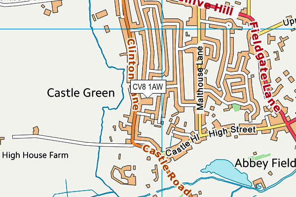 CV8 1AW map - OS VectorMap District (Ordnance Survey)