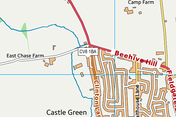 Priors Field Primary School map (CV8 1BA) - OS VectorMap District (Ordnance Survey)