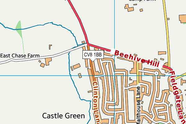 CV8 1BB map - OS VectorMap District (Ordnance Survey)