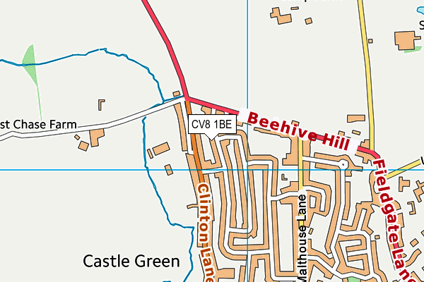 CV8 1BE map - OS VectorMap District (Ordnance Survey)