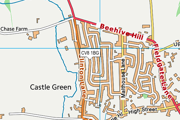 CV8 1BG map - OS VectorMap District (Ordnance Survey)