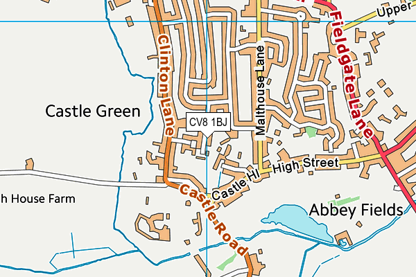 CV8 1BJ map - OS VectorMap District (Ordnance Survey)