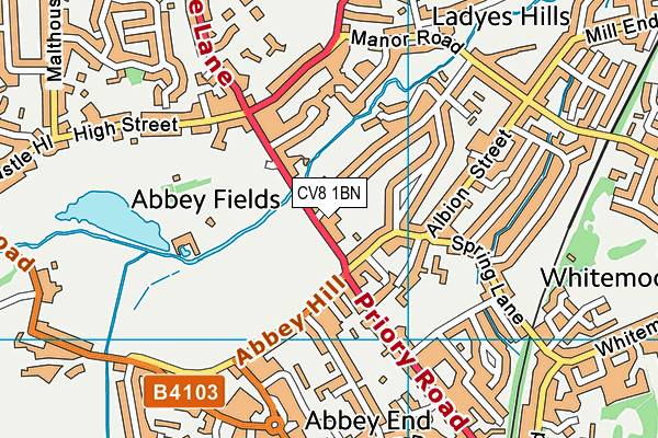 CV8 1BN map - OS VectorMap District (Ordnance Survey)