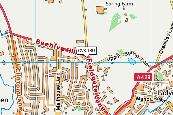 CV8 1BU map - OS VectorMap District (Ordnance Survey)