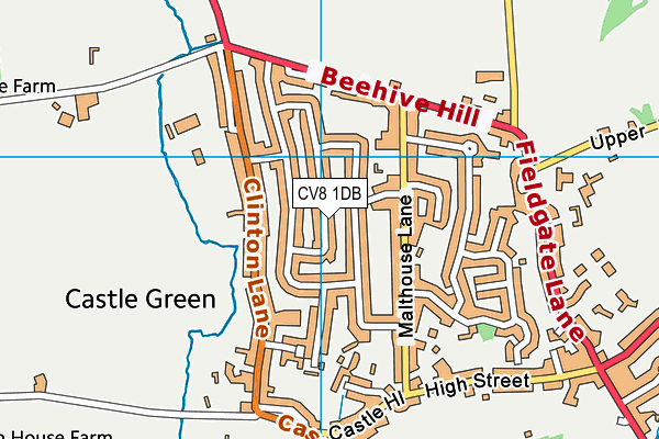 CV8 1DB map - OS VectorMap District (Ordnance Survey)