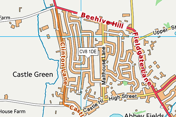 CV8 1DE map - OS VectorMap District (Ordnance Survey)