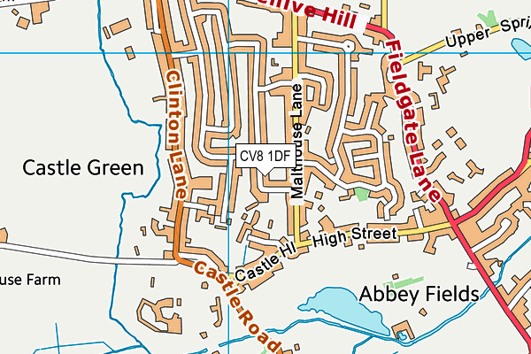 CV8 1DF map - OS VectorMap District (Ordnance Survey)