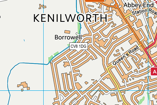 CV8 1DG map - OS VectorMap District (Ordnance Survey)