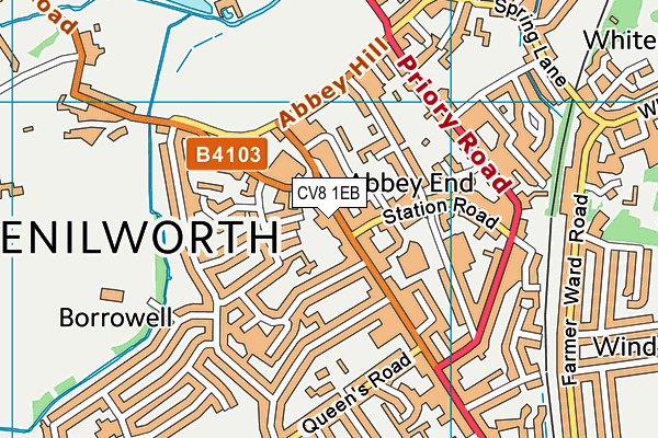 CV8 1EB map - OS VectorMap District (Ordnance Survey)