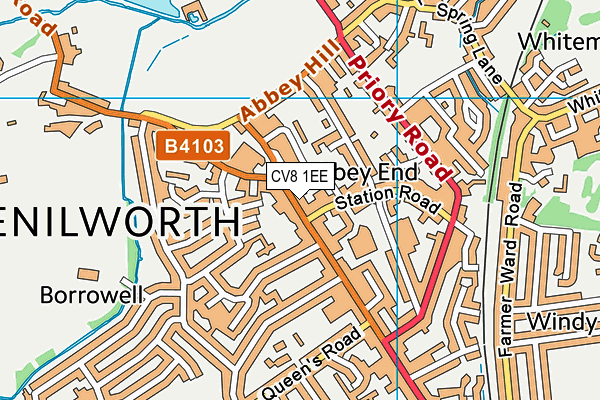 CV8 1EE map - OS VectorMap District (Ordnance Survey)