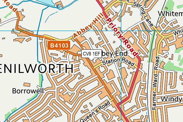 CV8 1EF map - OS VectorMap District (Ordnance Survey)