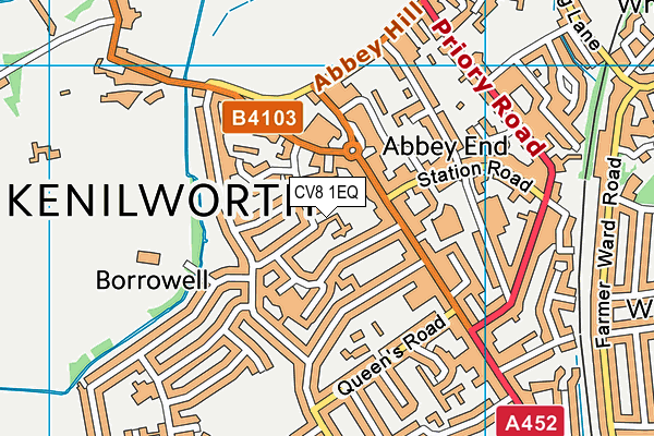 CV8 1EQ map - OS VectorMap District (Ordnance Survey)