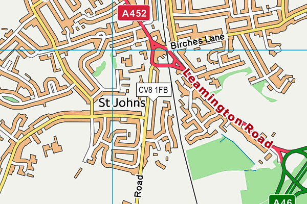 CV8 1FB map - OS VectorMap District (Ordnance Survey)