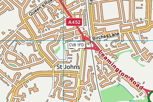 CV8 1FD map - OS VectorMap District (Ordnance Survey)