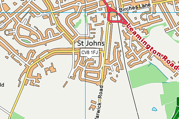 CV8 1FJ map - OS VectorMap District (Ordnance Survey)