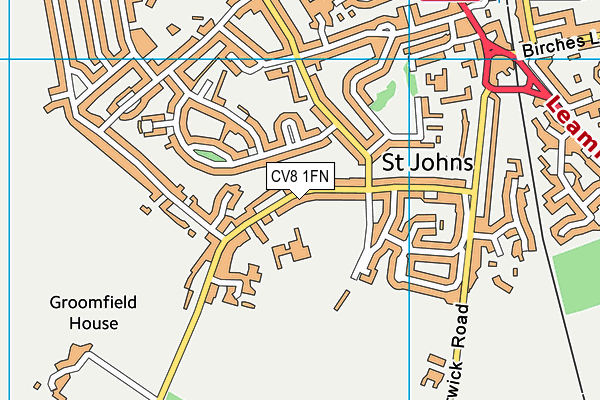 Kenilworth School Castle Sixth Form Centre (Closed) map (CV8 1FN) - OS VectorMap District (Ordnance Survey)