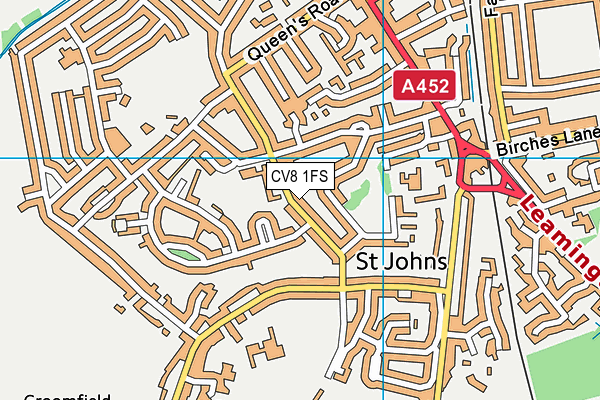 St Johns Primary School & Nursery map (CV8 1FS) - OS VectorMap District (Ordnance Survey)