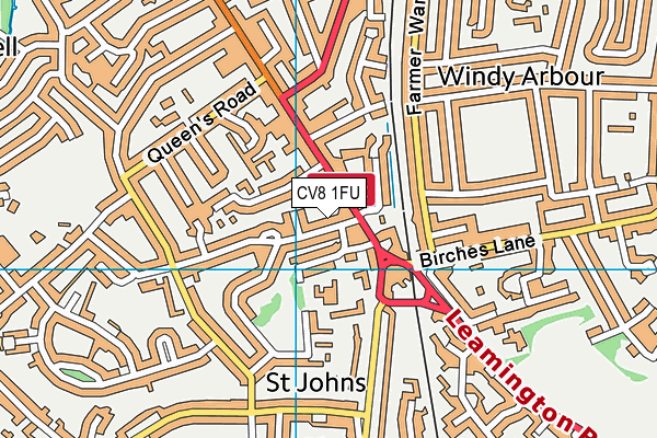 CV8 1FU map - OS VectorMap District (Ordnance Survey)