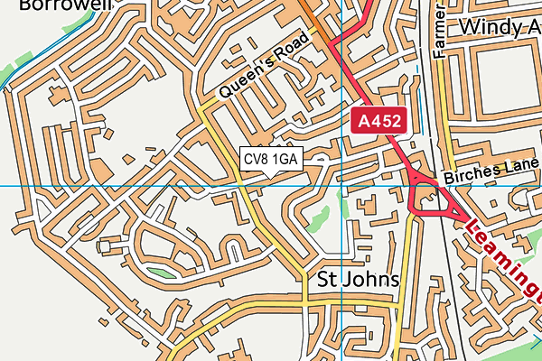 CV8 1GA map - OS VectorMap District (Ordnance Survey)