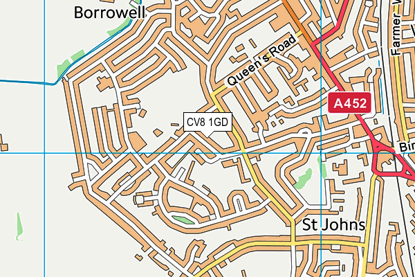 CV8 1GD map - OS VectorMap District (Ordnance Survey)