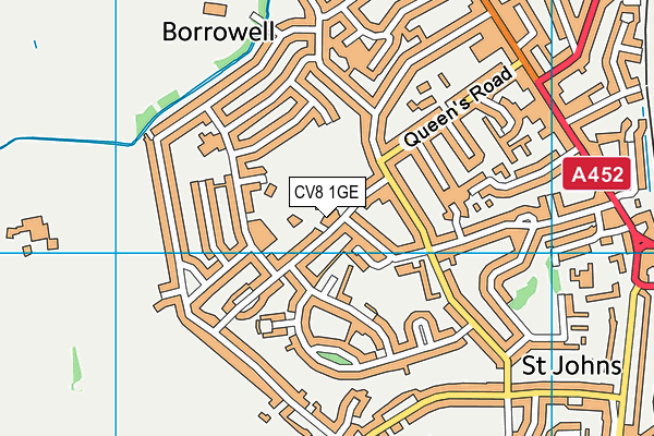 CV8 1GE map - OS VectorMap District (Ordnance Survey)