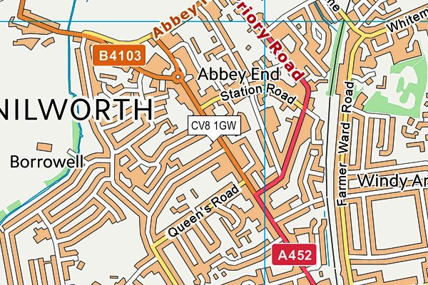 CV8 1GW map - OS VectorMap District (Ordnance Survey)