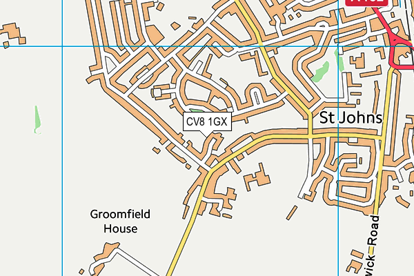 CV8 1GX map - OS VectorMap District (Ordnance Survey)