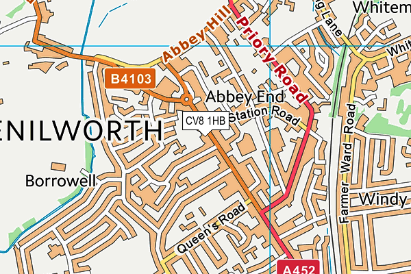 CV8 1HB map - OS VectorMap District (Ordnance Survey)