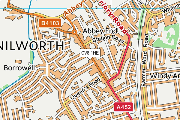 CV8 1HE map - OS VectorMap District (Ordnance Survey)