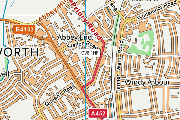 CV8 1HF map - OS VectorMap District (Ordnance Survey)