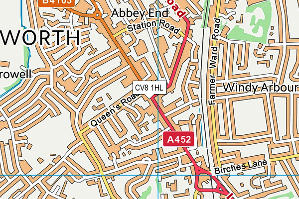 CV8 1HL map - OS VectorMap District (Ordnance Survey)