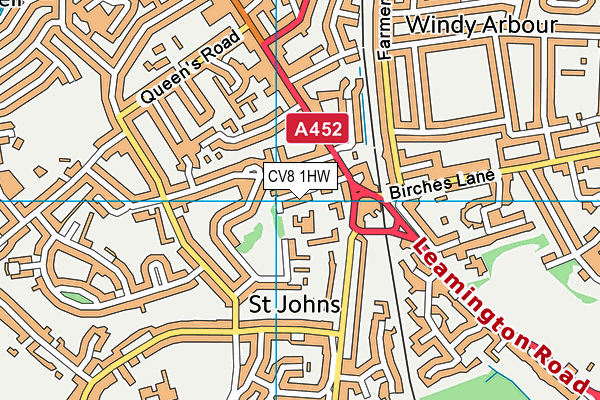 CV8 1HW map - OS VectorMap District (Ordnance Survey)