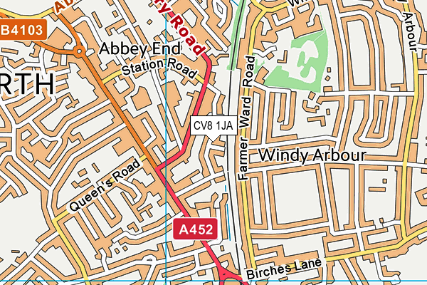 CV8 1JA map - OS VectorMap District (Ordnance Survey)