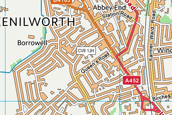 CV8 1JH map - OS VectorMap District (Ordnance Survey)