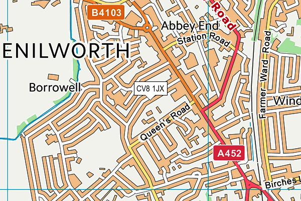 CV8 1JX map - OS VectorMap District (Ordnance Survey)