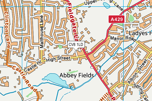 CV8 1LD map - OS VectorMap District (Ordnance Survey)