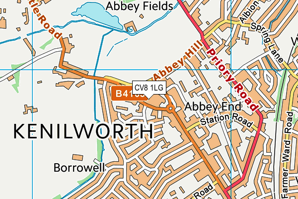 CV8 1LG map - OS VectorMap District (Ordnance Survey)