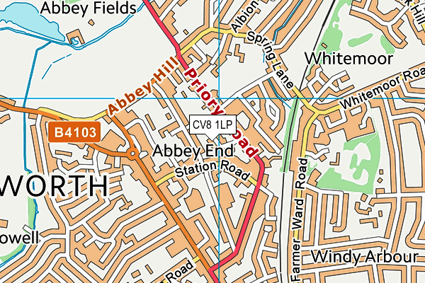 CV8 1LP map - OS VectorMap District (Ordnance Survey)