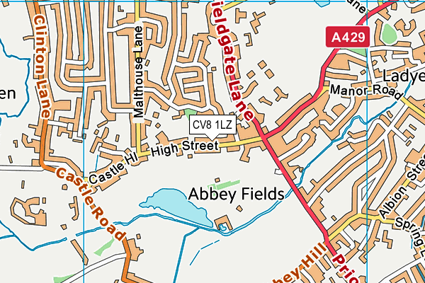 CV8 1LZ map - OS VectorMap District (Ordnance Survey)