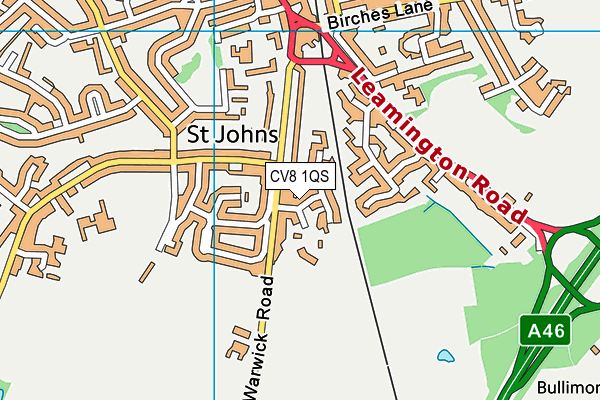 CV8 1QS map - OS VectorMap District (Ordnance Survey)