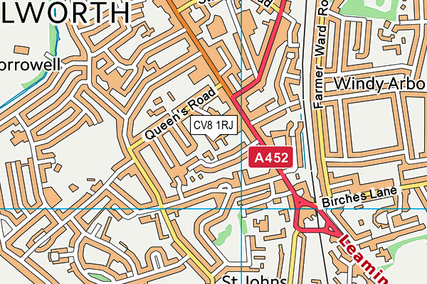 CV8 1RJ map - OS VectorMap District (Ordnance Survey)