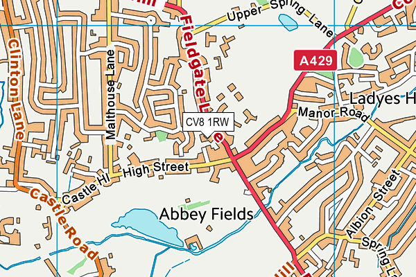 CV8 1RW map - OS VectorMap District (Ordnance Survey)