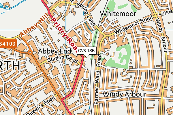 CV8 1SB map - OS VectorMap District (Ordnance Survey)