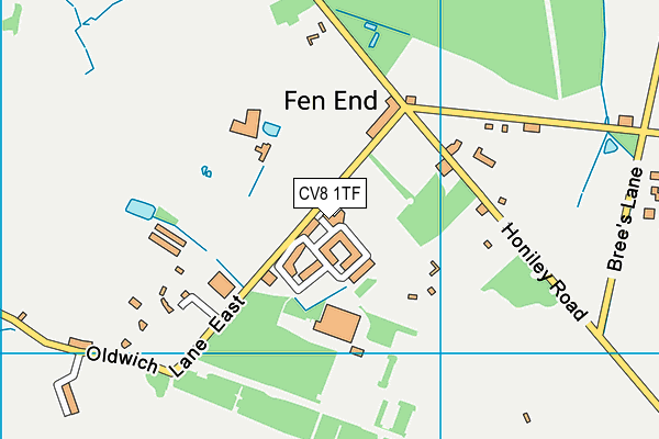 CV8 1TF map - OS VectorMap District (Ordnance Survey)